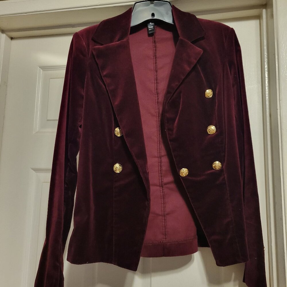 Velvet Burgundy Blazer BRAND Aqua